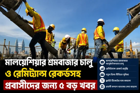 মালয়েশিয়ার শ্রমবাজার চালু ও রেমিট্যান্স রেকর্ডসহ প্রবাসীদের জন্য ৫ বড় খবর