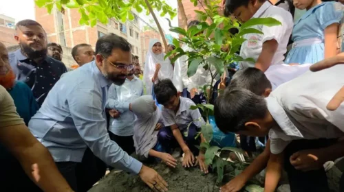 শিক্ষার্থীদের হাতে ৫ হাজার চারা তুলে দিলেন ক্রীড়া প্রতিমন্ত্রী, পরিবেশ রক্ষায় বিশেষ আহ্বান